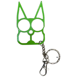 Cat Public Safety Keychain-Mint Green