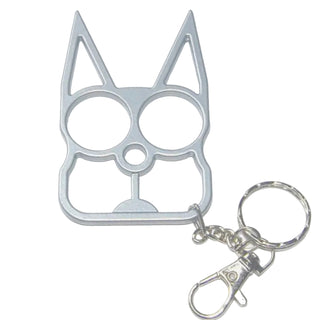 Cat Public Safety Keychain- Chrome