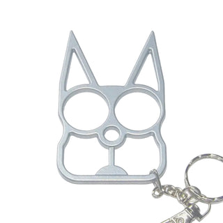 Cat Public Safety Keychain- Chrome