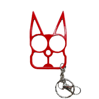 Cat Public Safety Keychain- Red