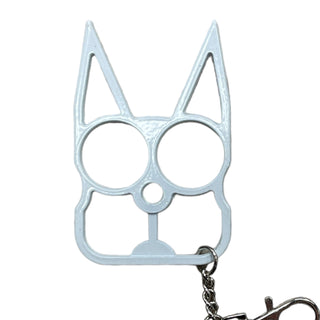 Cat Public Safety Keychain- White