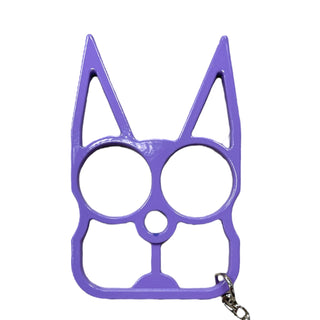 Cat Public Safety Keychain- Light Purple