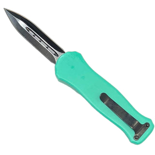 5.3" Automatic Micro OTF Double-Sided Black Blade -Teal