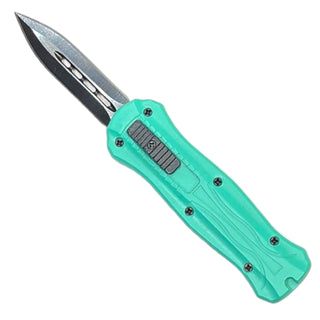 5.3" Automatic Micro OTF Double-Sided Black Blade -Teal