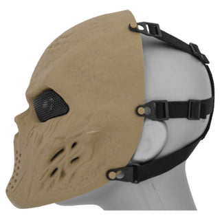 VILLAIN SKULL MESH FACE MASK - TAN