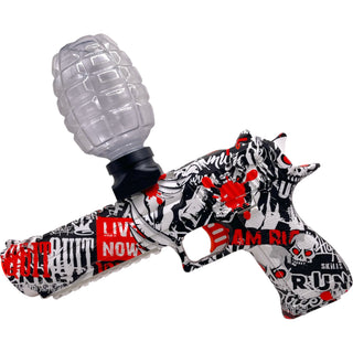 Black & Red Skulls Gel Blaster Pistol