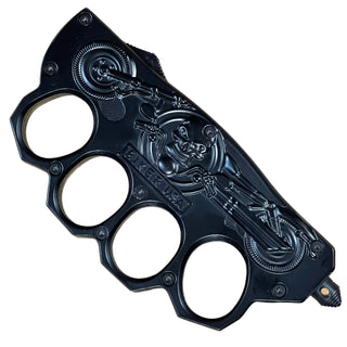 9.6" Automatic OTF Out the Front Double-Sided Blade Biker USA -Black