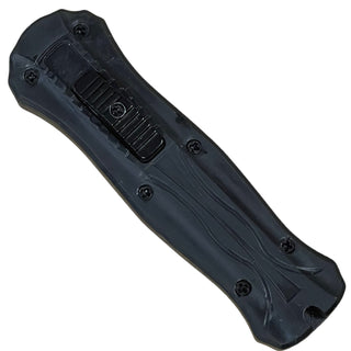 5.3" Automatic Micro OTF Double-Sided Silver Blade -Black