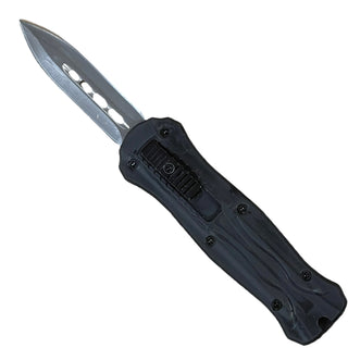 5.3" Automatic Micro OTF Double-Sided Silver Blade -Black