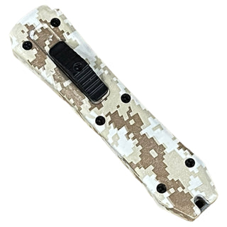 5.1" Automatic Micro OTF Black Double-Sided Blade -Beige Camo