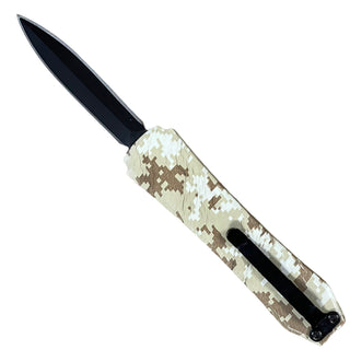 5.1" Automatic Micro OTF Black Double-Sided Blade -Beige Camo