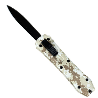 5.1" Automatic Micro OTF Black Double-Sided Blade -Beige Camo