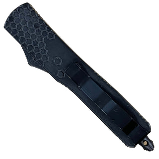 8.5" Automatic OTF Out The Front Black Tanto Serrated Blade