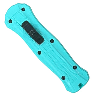 5.3" Automatic Micro OTF Double-Sided Silver Blade -Teal
