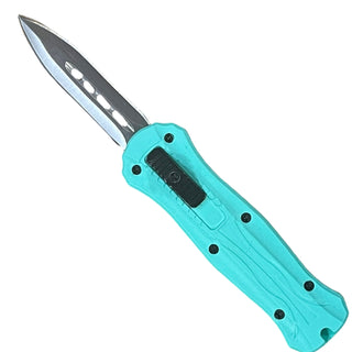 5.3" Automatic Micro OTF Double-Sided Silver Blade -Teal