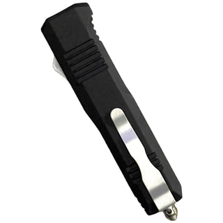 9" All Black Double Sided Double Serrated OTF