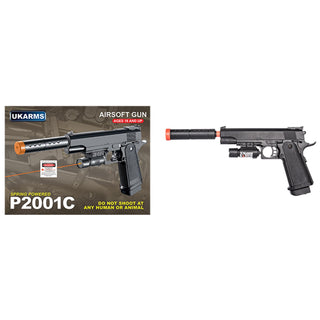 P2001C SPRING PISTOL w/ LASER (BK)