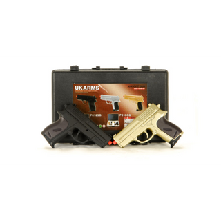 UKARMS 2 Spring Pistols in Combo Pack ( Black and Gold )