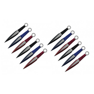 6.5" 12 pcs set two tones blade throwing knife