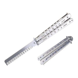 8.5″ Stainless Steel Butterfly Trainer Comb – Silver