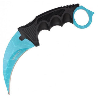 9" Aqua Blue Fixed Blade Karambit Neck Knife