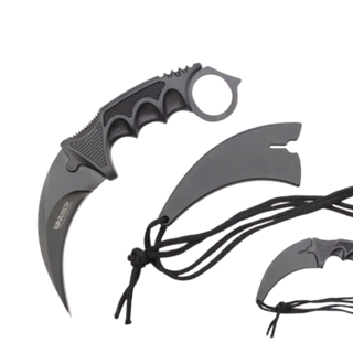 7.5" All Black Karambit Fixed Blade Neck Knife