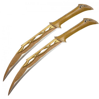 19.5" Fantasy Dual Stainless Steel Replica Daggers w/ Plaque