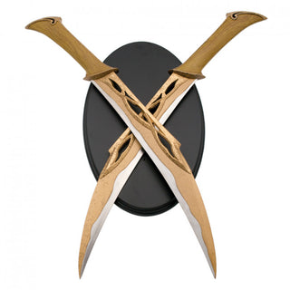 19.5" Fantasy Dual Stainless Steel Replica Daggers w/ Plaque