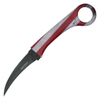 7.5" Curved USA Flag Comb Knife