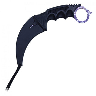 7.5" Purple Pattern Fixed Blade Karambit Neck Knife