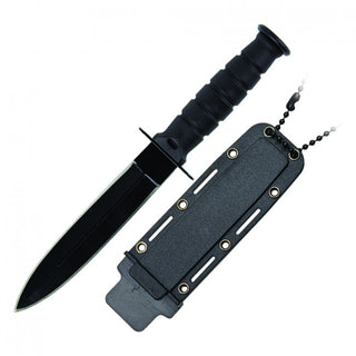6" Double Edge Neck Knife with Sheath (Black)