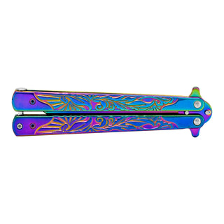 Titanium Non-Sharpened Stainless Steel Practice Blade Butterfly