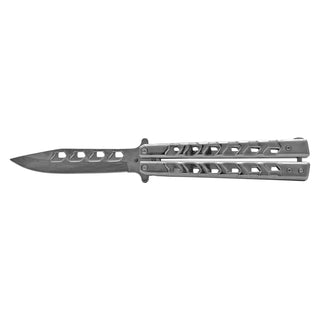 Chrome Stainless Steel Tactical Tech Balisong Butterfly Folding Pocket Knife