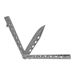 Chrome Stainless Steel Tactical Tech Balisong Butterfly Folding Pocket Knife