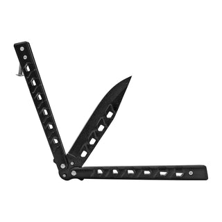 5.38" Stainless Steel Tactical Tech Balisong Butterfly Folding Pocket Knife - Black