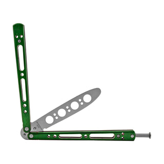 5.25" Stainless Steel Practice Butterfly Automatic Folding Pocket Knife - Green
