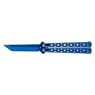 Blue Tanto Stainless Steel Butterfly Bailsong Folding Pocket Knife