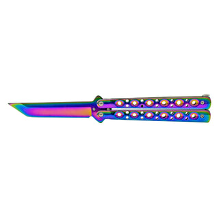 Titanium Tanto Stainless Steel Butterfly Bailsong Folding Pocket Knife