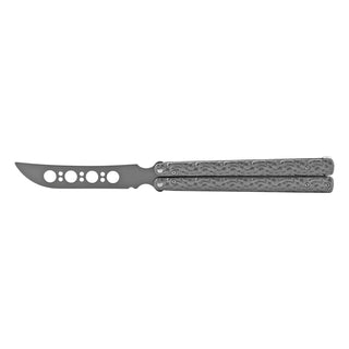 Chrome Oversized Non-Sharpened Stainless Steel Metal Practice Butterfly Balisong