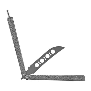 Chrome Oversized Non-Sharpened Stainless Steel Metal Practice Butterfly Balisong