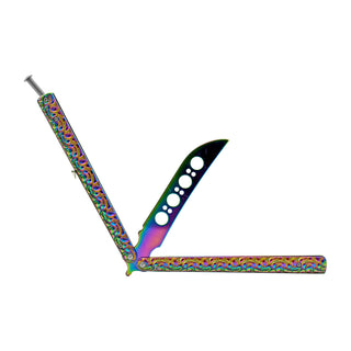 Titanium Oversized Non-Sharpened Stainless-Steel Metal Un-Sharpened Practice Butterfly Balisong