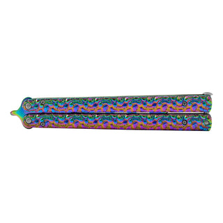 Titanium Oversized Non-Sharpened Stainless-Steel Metal Un-Sharpened Practice Butterfly Balisong