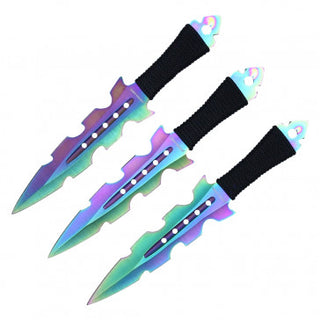 7.5" 3 PC SET RAINBOW THROWING KNIFE