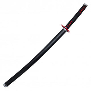 37” Non-Sharpened Red & Black Flames Fantasy Sword with Steel Blade