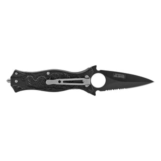 4.75" Stainless Steel Fighting Finger Grip Spear Point Folding Pocket Knife