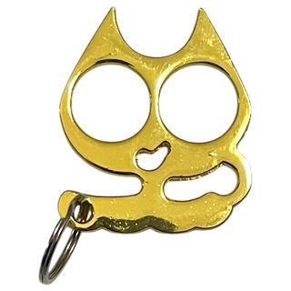 Kitty Cat Keychain-Gold