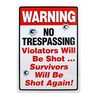 Warning No Trespassing Metal Sign