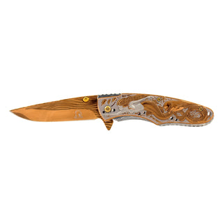 4.75" Heavy Duty Spring Assisted Stainless Steel Pirate Folding Pocket Knife - Mermaid Black