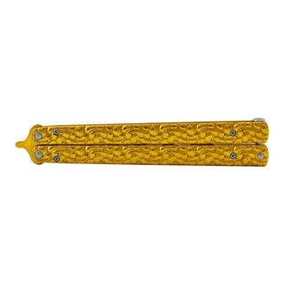 Gold Oversized Non-Sharpened Stainless Steel Metal Practice Butterfly Balisong