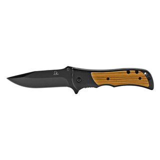 4.75" Heavy Duty Stainless Steel Folding Pocket Knife - Titanium and Wood